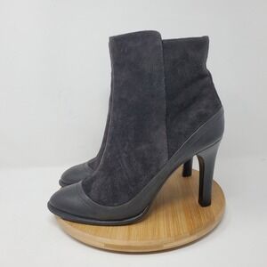 Rag & Bone Womens 40 Albion Ankle Boots Black Suede Leather Side Zip Shoes Italy